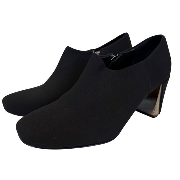 Donald Pliner Shoes - 9 N Donald Pliner Chelsie Black Pump Booties Shoes Mirror Block Heel
